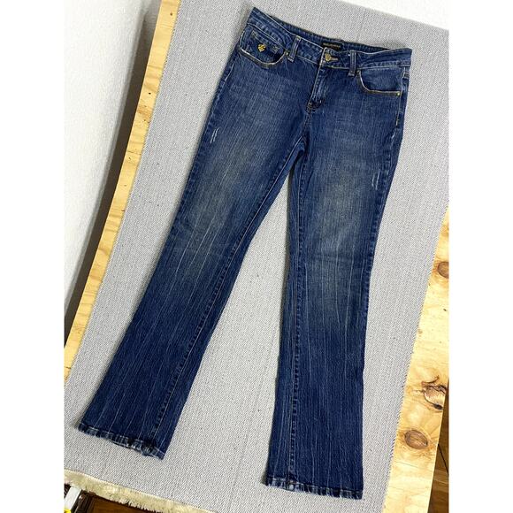 Rocawear Vintage Jeans Womens 11 32X32 Blue Bootcut Stretch Embroidered Street - Picture 4 of 14
